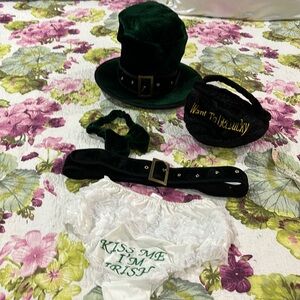 Assorted Leprechaun Accessory Set with Hat, Garter, Panties, Pot of Gold
